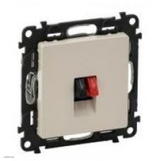 Розетка одинарная акустическая с пружинными зажимами Legrand Valena Life, слоновая кость 753072 + 755361