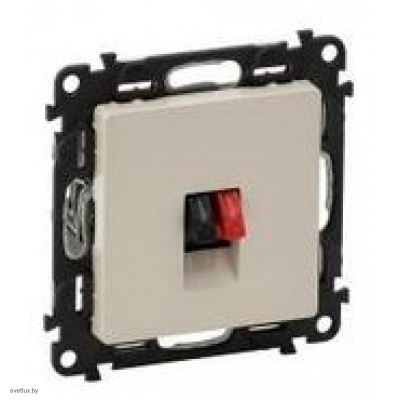 Розетка одинарная акустическая с пружинными зажимами Legrand Valena Life, слоновая кость 753072 + 755361