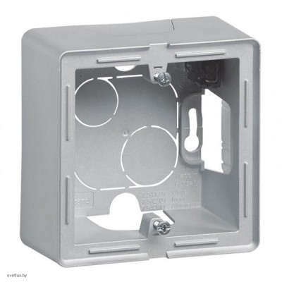 Одноместная коробка для накладного монтажа Legrand Valena Life, алюминий 754211