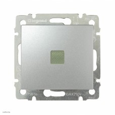 Выключатель одноклавишный с подсветкой 10 А / 250 В~, Legrand Valena (алюминий) 770110