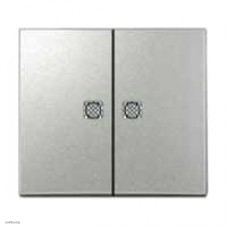 Выключатель двухклавишный с подсветкой, 10 А / 250 В~ Legrand Valena (алюминий) 770128