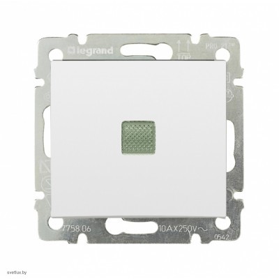 Выключатель одноклавишный с подсветкой 10 А / 250 В~, Legrand Valena (белый) 774410