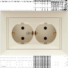 Розетка двойная (моноблок) с заземлением, Legrand Valena (слоновая кость) 774370 Розетка двойная (моноблок) с заземлением, Legrand Valena (слоновая кость) 774370