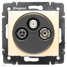 Розетка TV SAT FM оконечная 10Дб 2400МГц, Legrand Valena (слоновая кость) 774336