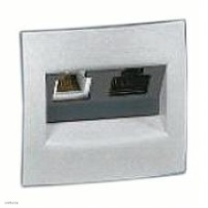 Розетка компьютерная двойная RJ45 5-й кат. Legrand Valena (алюминий) 770231