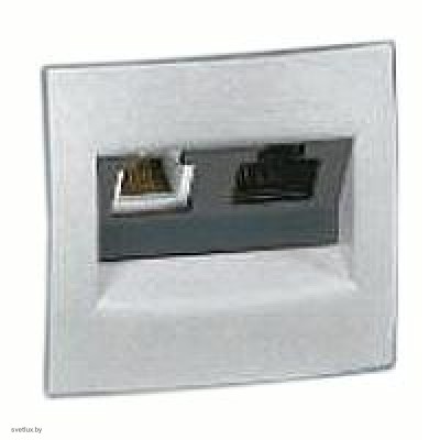 Розетка компьютерная двойная RJ45 5-й кат. Legrand Valena (алюминий) 770231