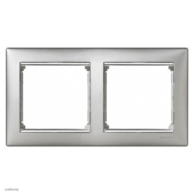 Рамка двойная Legrand Valena, алюминий/серебро 770352
