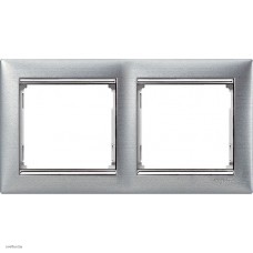Рамка двойная Legrand Valena матовый алюминий 770332